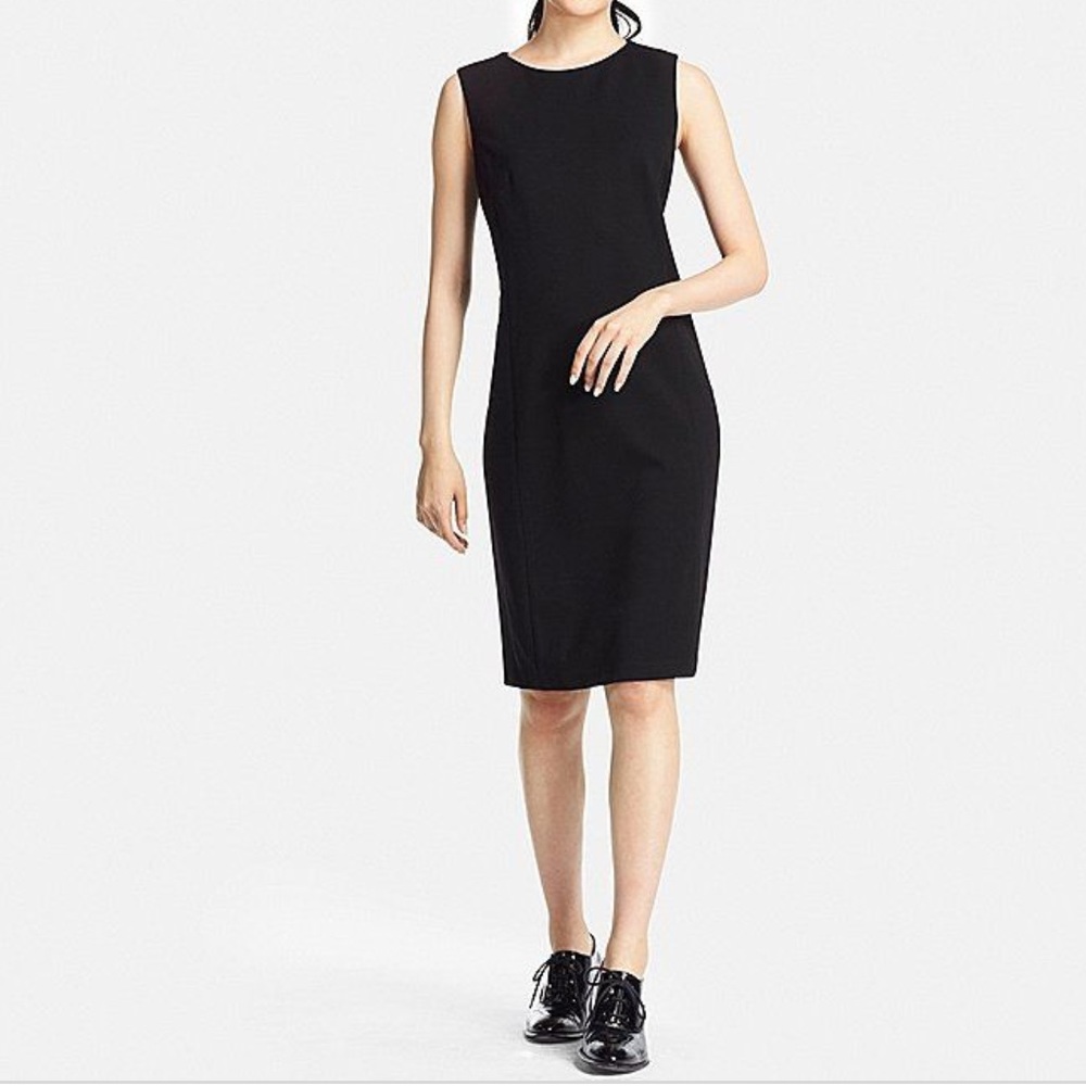 NWT Uniqlo Black Ponte Sleeveless Knit Dress M